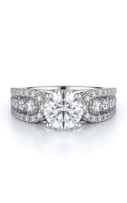 Sidestone Style Diamond Engagement Ring 
(Center Diamond Not Included)