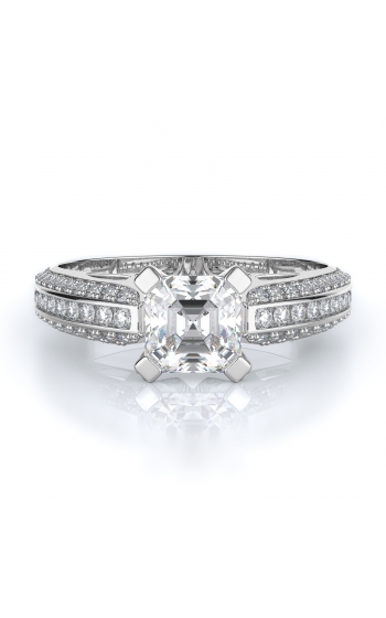 Sidestone Style Diamond Engagement ring 
(Center Diamond Not Included)