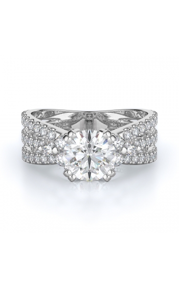 Sidestone Style Diamond Engagement ring 
(Center Diamond Not Included)