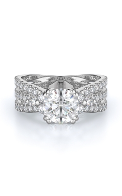 Sidestone Style Diamond Engagement Ring 
(Center Diamond Not Included)