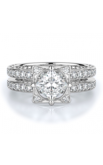 Sidestone Style Diamond Engagement ring 
(Center Diamond Not Included)