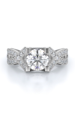 Sidestone Style Diamond Engagement Ring 
(Center Diamond Not Included)