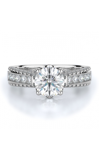 Sidestone Style Diamond Engagement ring 
(Center Diamond Not Included)