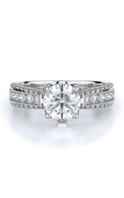 Sidestone Style Diamond Engagement Ring 
(Center Diamond Not Included)