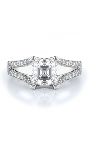 Sidestone Style Diamond Engagement ring 
(Center Diamond Not Included)