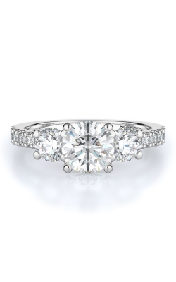 Three Stone Style Diamond Engagement Ring 
(Center Diamond Not Included)