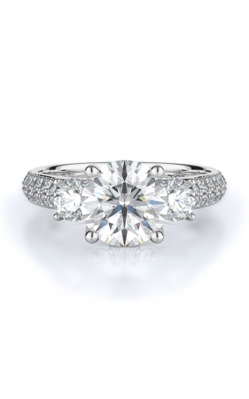 Three stone Style Diamond Engagement ring 
(Center Diamond Not Included)