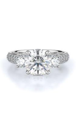 Three Stone Style Diamond Engagement Ring 
(Center Diamond Not Included)