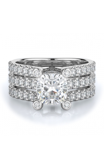 Sidestone Style Diamond Engagement ring 
(Center Diamond Not Included)