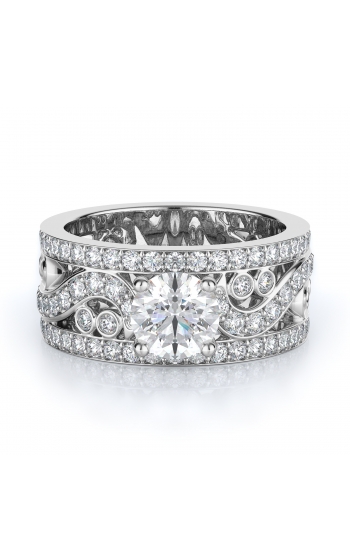 Sidestone Style Diamond Engagement ring 
(Center Diamond Not Included)