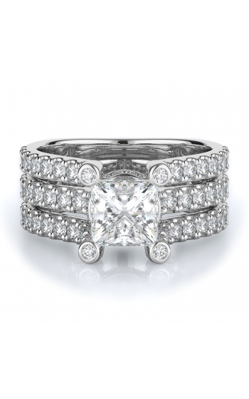 Sidestone Style Diamond Engagement ring 
(Center Diamond Not Included)