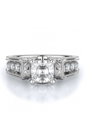 Sidestone Style Diamond Engagement ring 
(Center Diamond Not Included)