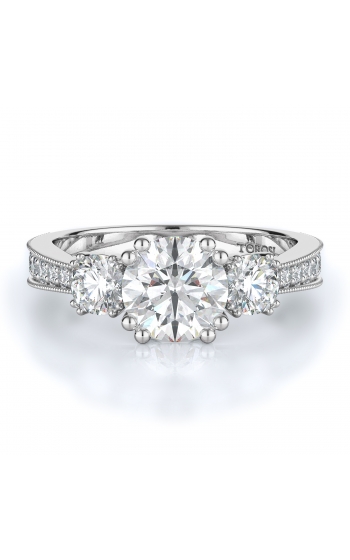 Three stone Style Diamond Engagement ring 
(Center Diamond Not Included)