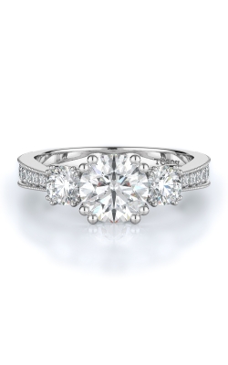 Three Stone Style Diamond Engagement Ring 
(Center Diamond Not Included)