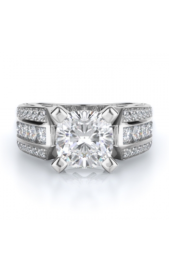 Sidestone Style Diamond Engagement ring 
(Center Diamond Not Included)