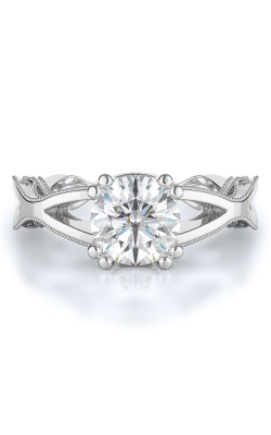 Sidestone Style Diamond Engagement Ring 
(Center Diamond Not Included)