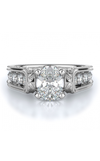 Sidestone Style Diamond Engagement ring 
(Center Diamond Not Included)