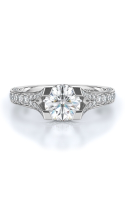 Sidestone Style Diamond Engagement Ring 
(Center Diamond Not Included)