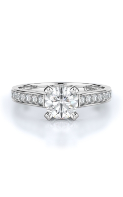 Sidestone Style Diamond Engagement Ring 
(Center Diamond Not Included)