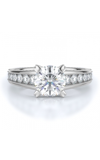 Sidestone Style Diamond Engagement ring 
(Center Diamond Not Included)