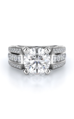 Sidestone Style Diamond Engagement Ring 
(Center Diamond Not Included)