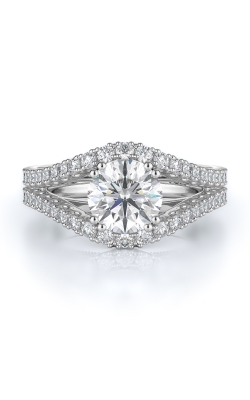 Sidestone Style Diamond Engagement Ring 
(Center Diamond Not Included)