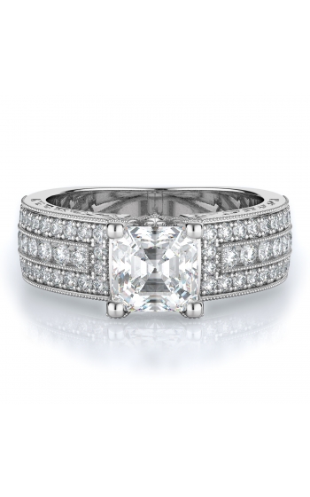 Sidestone Style Diamond Engagement ring 
(Center Diamond Not Included)