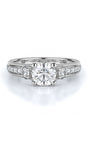 Three stone Style Diamond Engagement ring 
(Center Diamond Not Included)