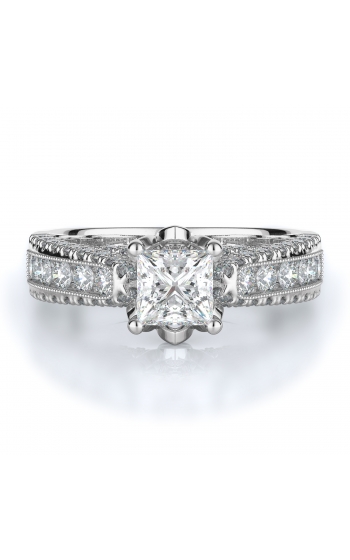 Sidestone Style Diamond Engagement ring 
(Center Diamond Not Included)