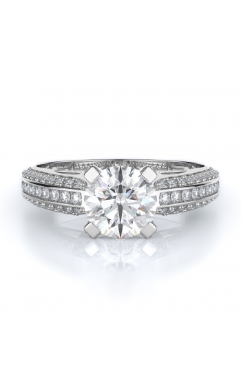 Sidestone Style Diamond Engagement ring 
(Center Diamond Not Included)