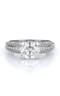 Sidestone Style Diamond Engagement Ring 
(Center Diamond Not Included)