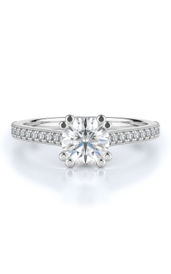 Sidestone Style Diamond Engagement Ring 
(Center Diamond Not Included)