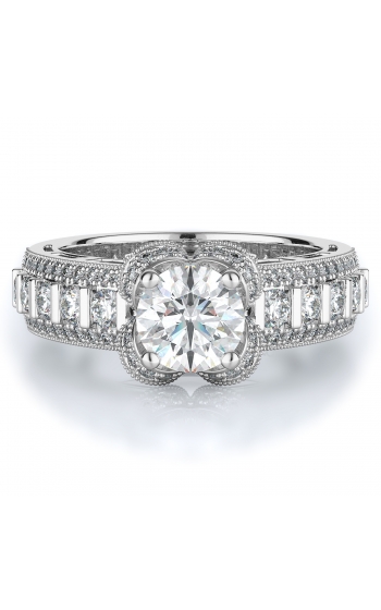 Sidestone Style Diamond Engagement ring 
(Center Diamond Not Included)