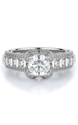 Sidestone Style Diamond Engagement Ring 
(Center Diamond Not Included)