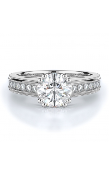 Sidestone Style Diamond Engagement ring 
(Center Diamond Not Included)