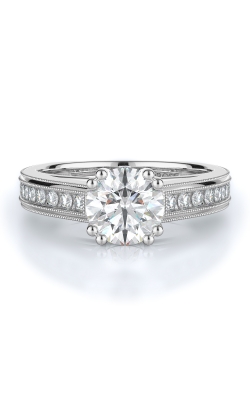 Sidestone Style Diamond Engagement Ring 
(Center Diamond Not Included)