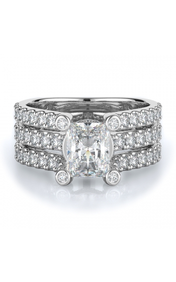 Sidestone Style Diamond Engagement ring 
(Center Diamond Not Included)