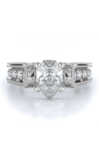 Sidestone Style Diamond Engagement ring 
(Center Diamond Not Included)