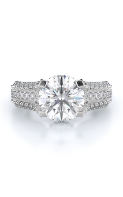 Sidestone Style Diamond Engagement Ring 
(Center Diamond Not Included)