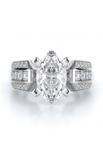 Sidestone Style Diamond Engagement ring 
(Center Diamond Not Included)