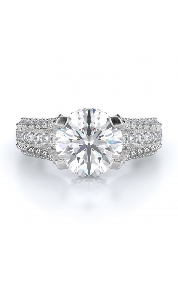 Sidestone Style Diamond Engagement ring 
(Center Diamond Not Included)