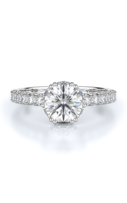 Sidestone Style Diamond Engagement Ring 
(Center Diamond Not Included)