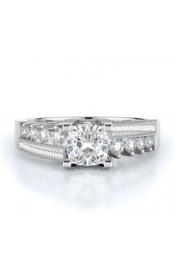 Sidestone Style Diamond Engagement ring 
(Center Diamond Not Included)