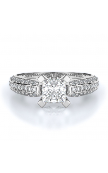 Sidestone Style Diamond Engagement ring 
(Center Diamond Not Included)