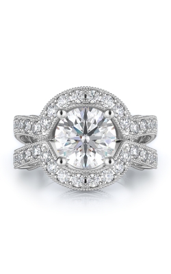 Sidestone Style Diamond Engagement Ring 
(Center Diamond Not Included)