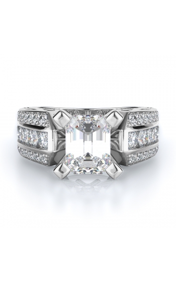 Sidestone Style Diamond Engagement ring 
(Center Diamond Not Included)