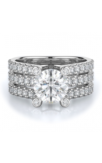 Sidestone Style Diamond Engagement ring 
(Center Diamond Not Included)