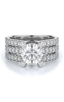 Sidestone Style Diamond Engagement Ring 
(Center Diamond Not Included)