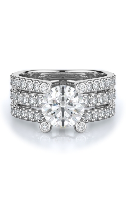 Sidestone Style Diamond Engagement Ring 
(Center Diamond Not Included)