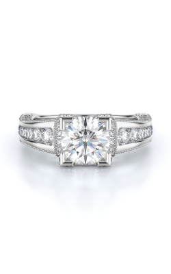 Sidestone Style Diamond Engagement Ring 
(Center Diamond Not Included)